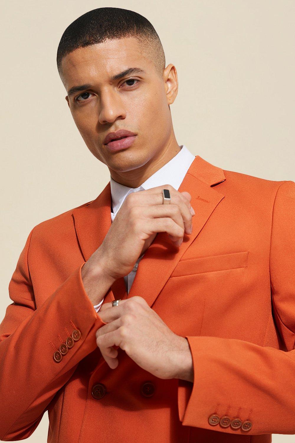 Burnt orange clearance mens suit jacket